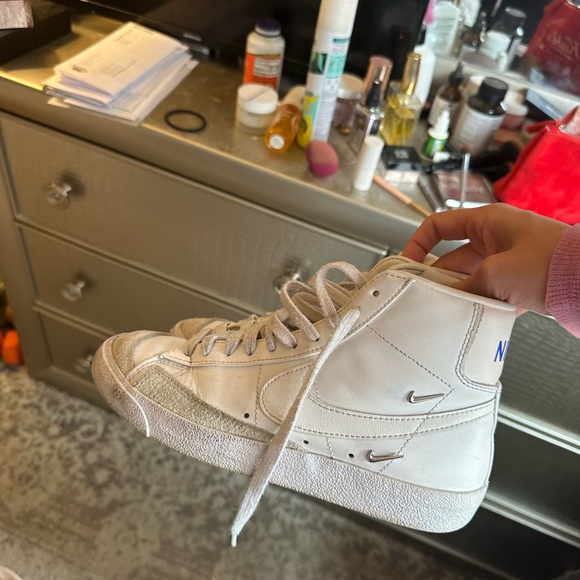 Nike Shoes - White blazer high top sneakers white - size 8